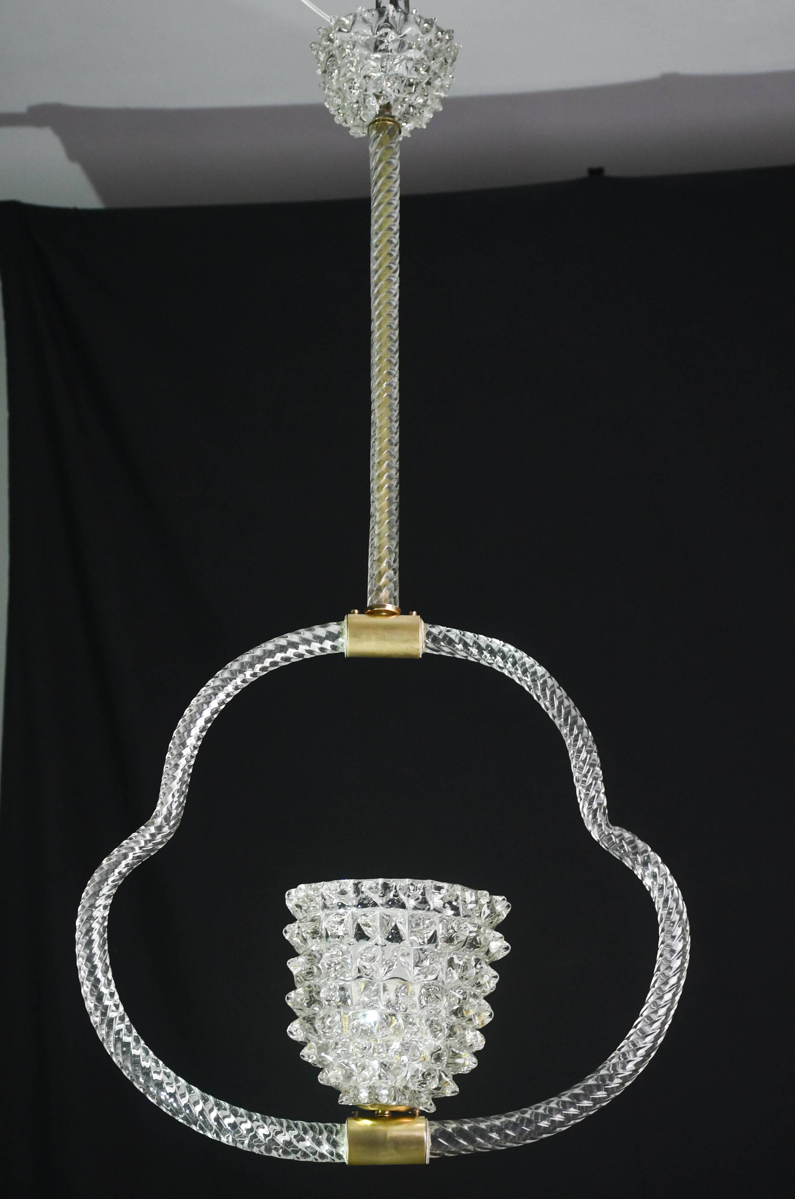 Extraordinary Clear Rostrato Murano Glass Chandelier by Barovier & Toso, 19