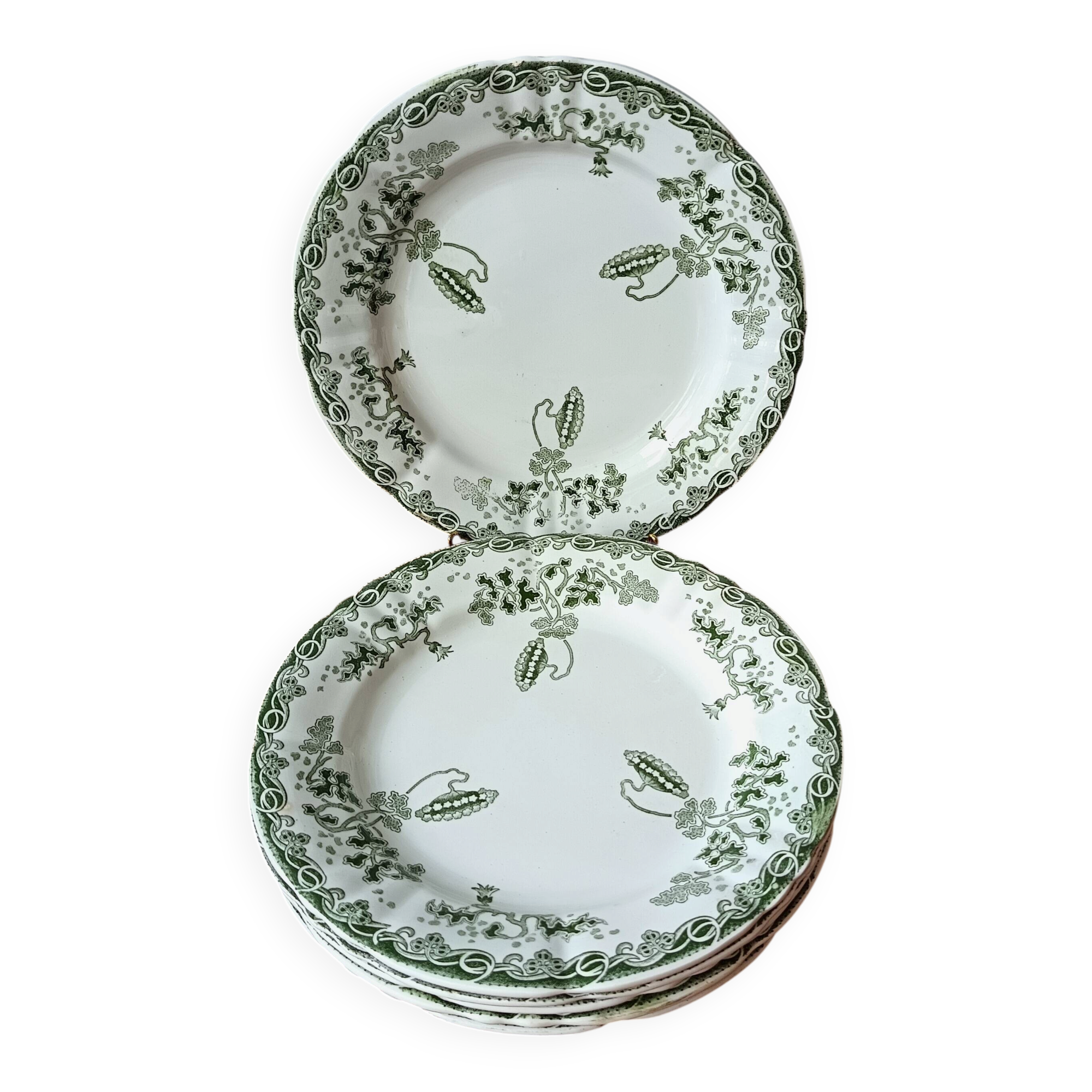 6 assiettes plates  anciennes Hamage Moulin des loups