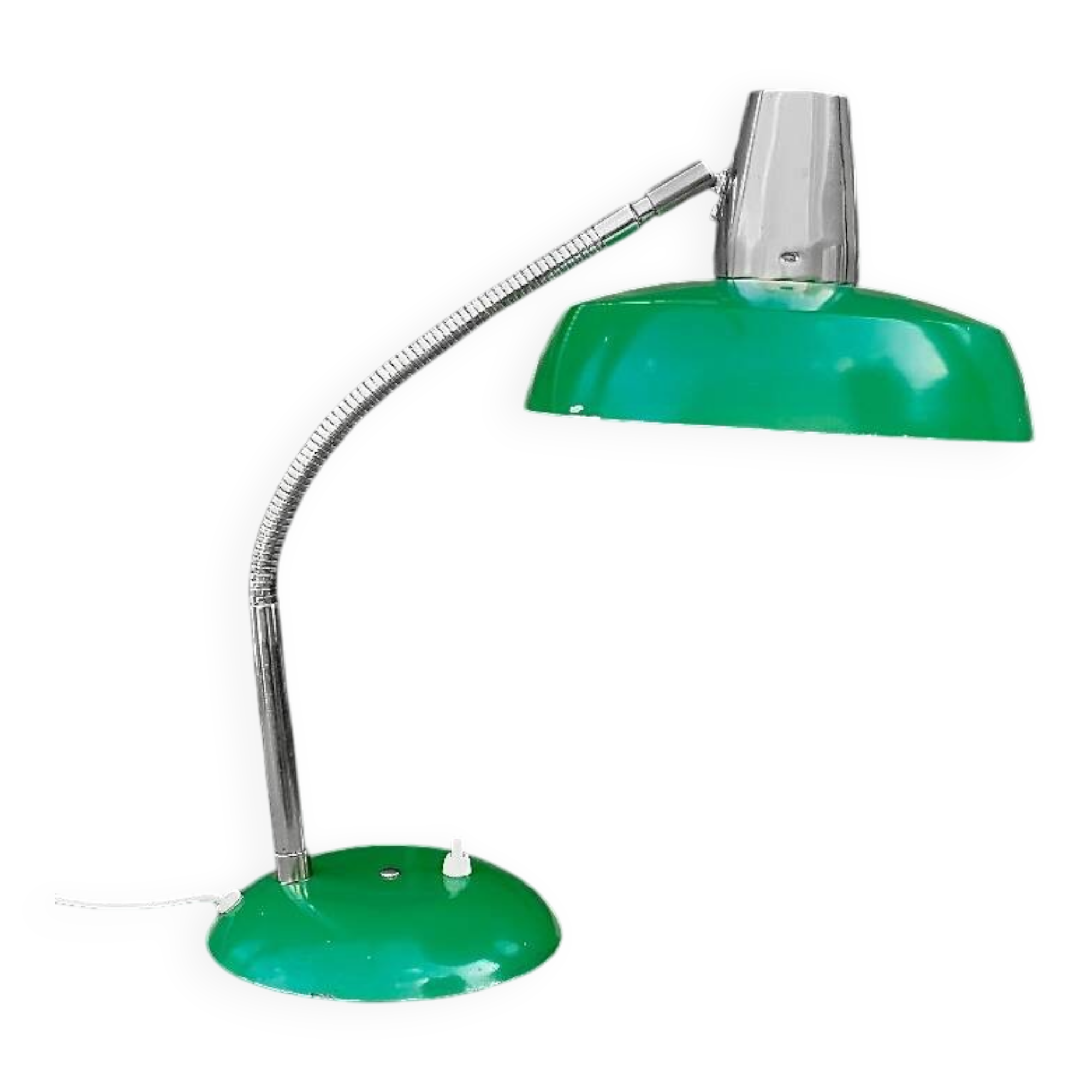 SIS type 835 - large desk lamp in green lacquered metal and chrome - 1960