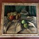 Oil on canvas still life with cubist apples Antoinette Destrem circa 1920