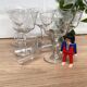 Set of 6 wine glasses in cut glass