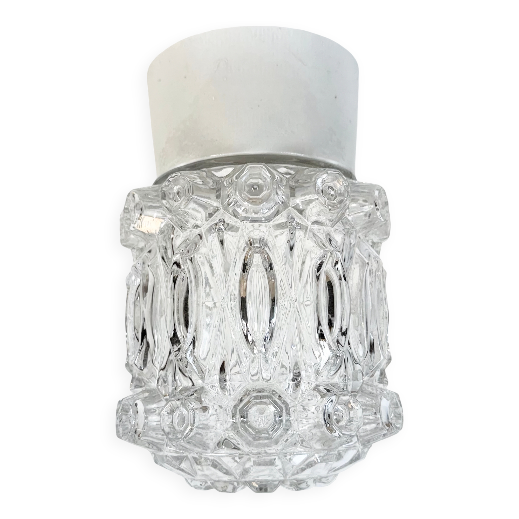 Vintage White Porcelain Ceiling Light, 1970s