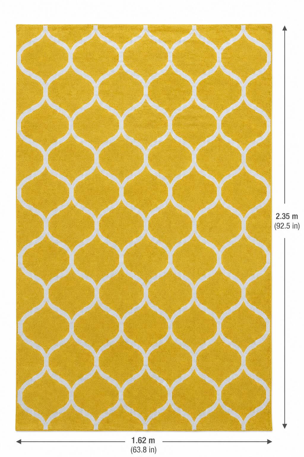 Vintage Moroccan Hand Loomed Yellow and Ivory Wool Rug, Late 20th Century