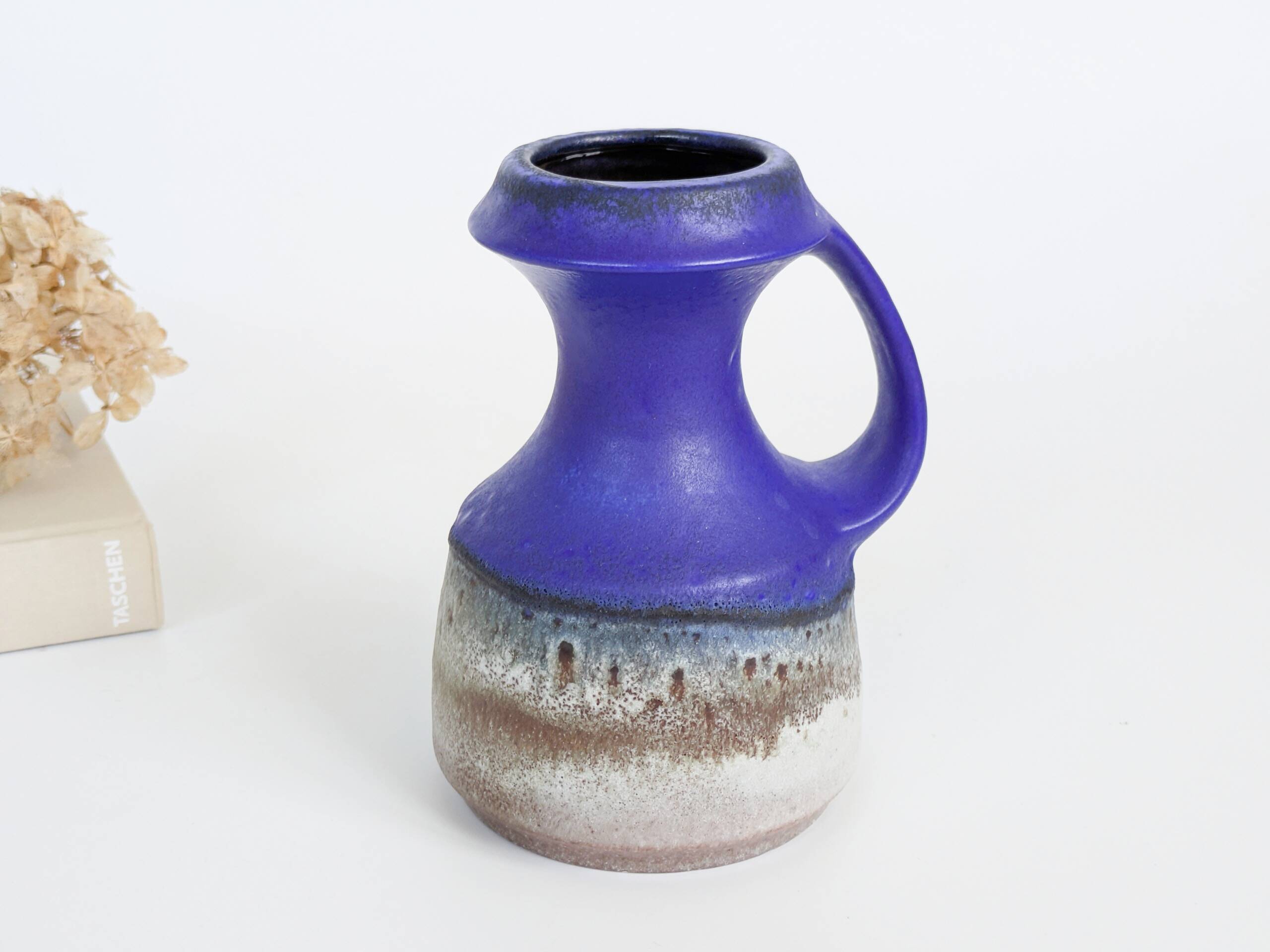 Vase Jug Steuler Ceramics West Germany Cobalt Blue 1960s