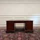Classic English partner desk green leather