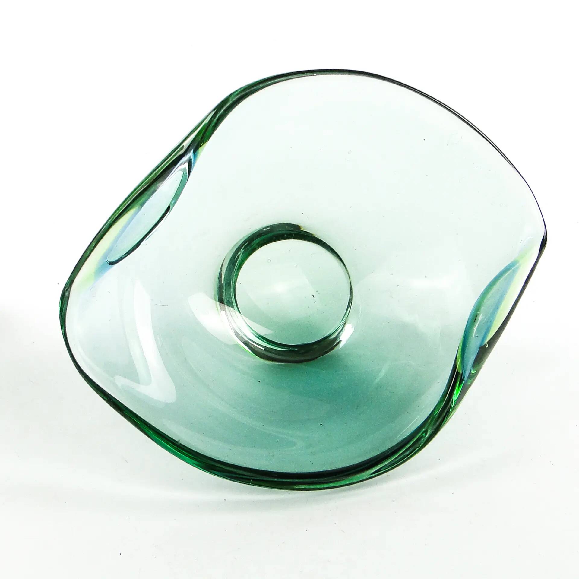 Mid-century modern decorative bowl, glass, Val Saint Lambert, Belgium, 1950s