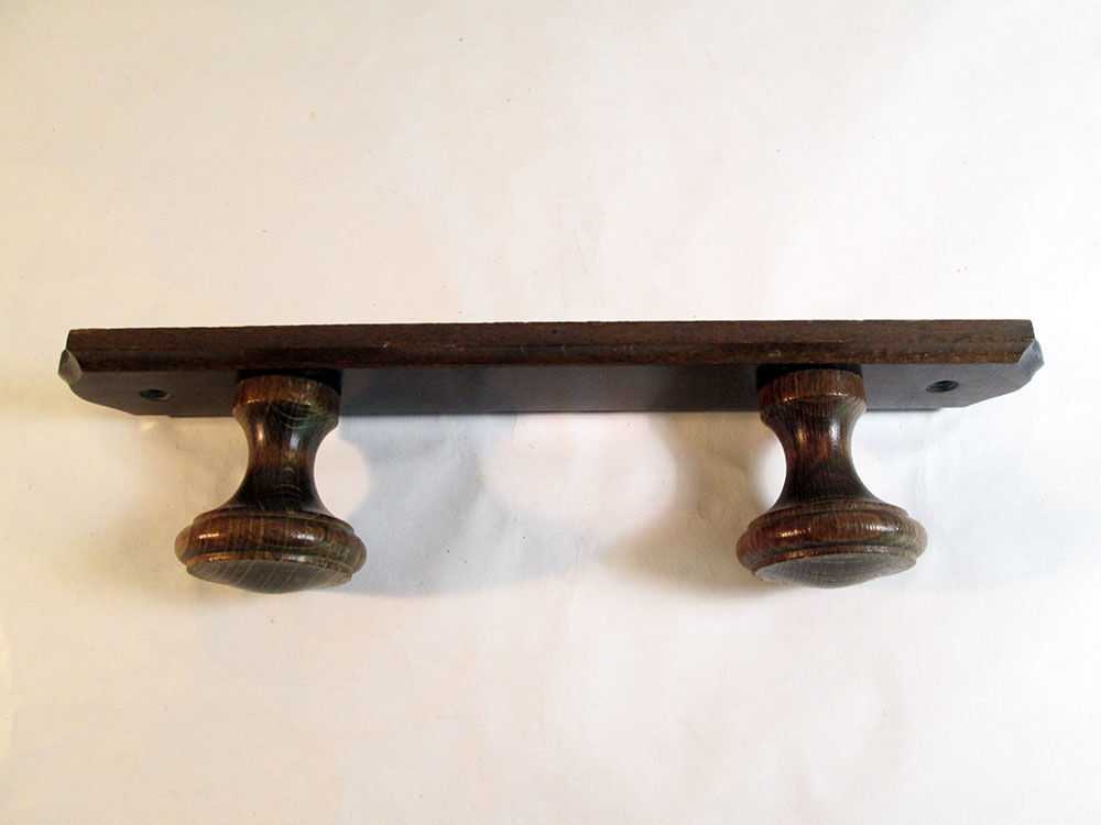 Wooden wall coat rack 2 hooks