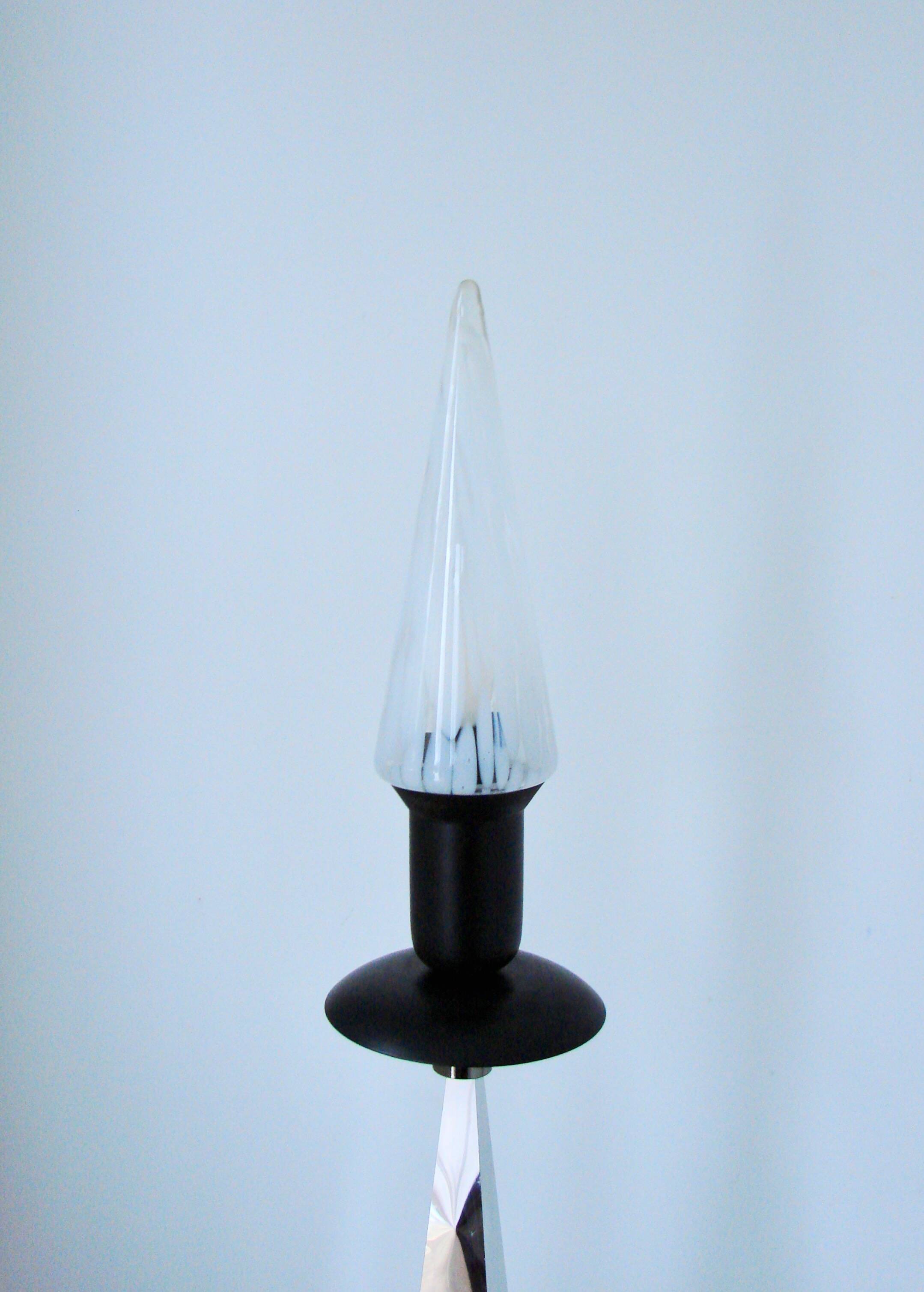 1990s floor lamp – metal and glass