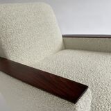 Cube armchair in wool buckle