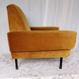 Vintage yellow velvet armchairs