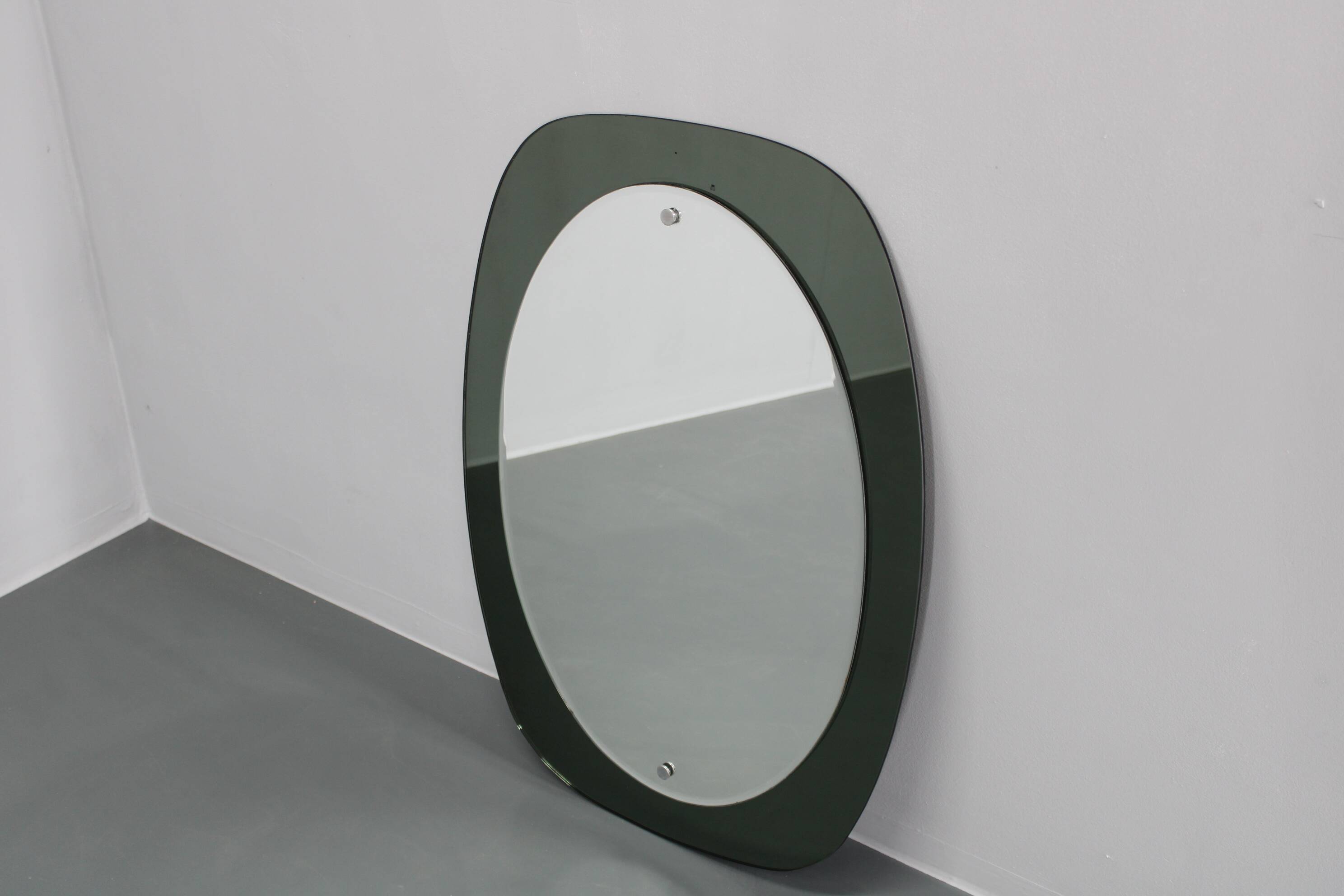 1980s Oval Italian Mirror