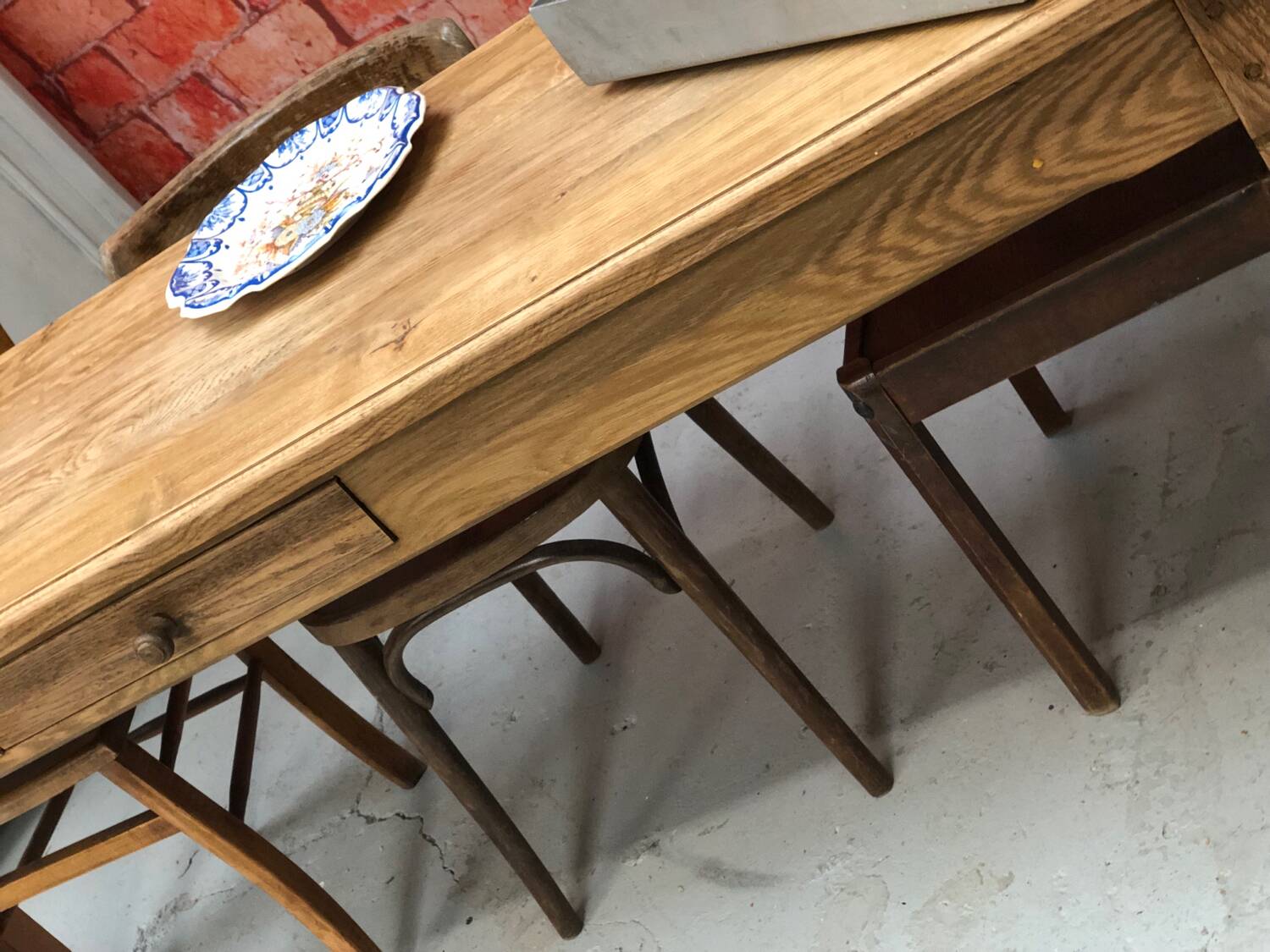Old oak brewery table