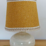 Ceramic table lamp and burlap