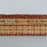 Vintage wicker suitcase