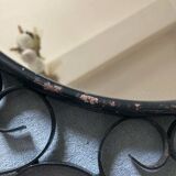 Large vintage black metal mirror Chaty Vallauris