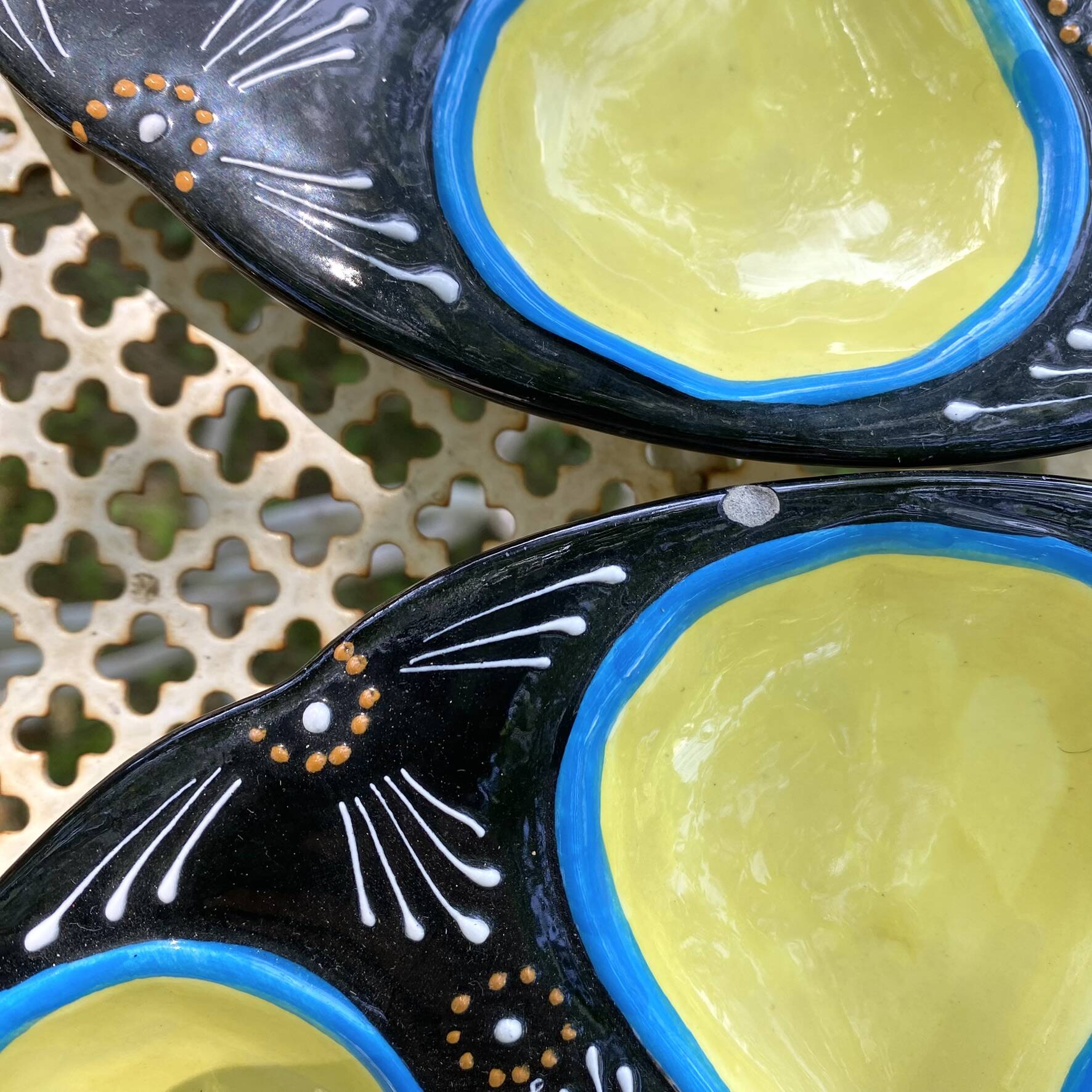 Oyster plates Quimper tableware or wall decoration