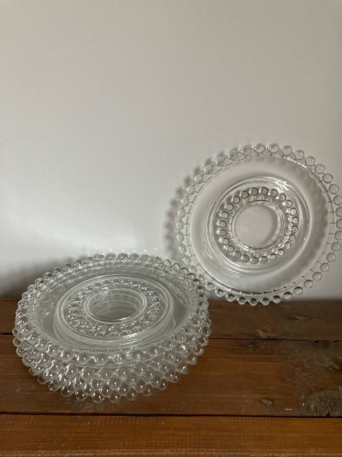6 glass dessert plates