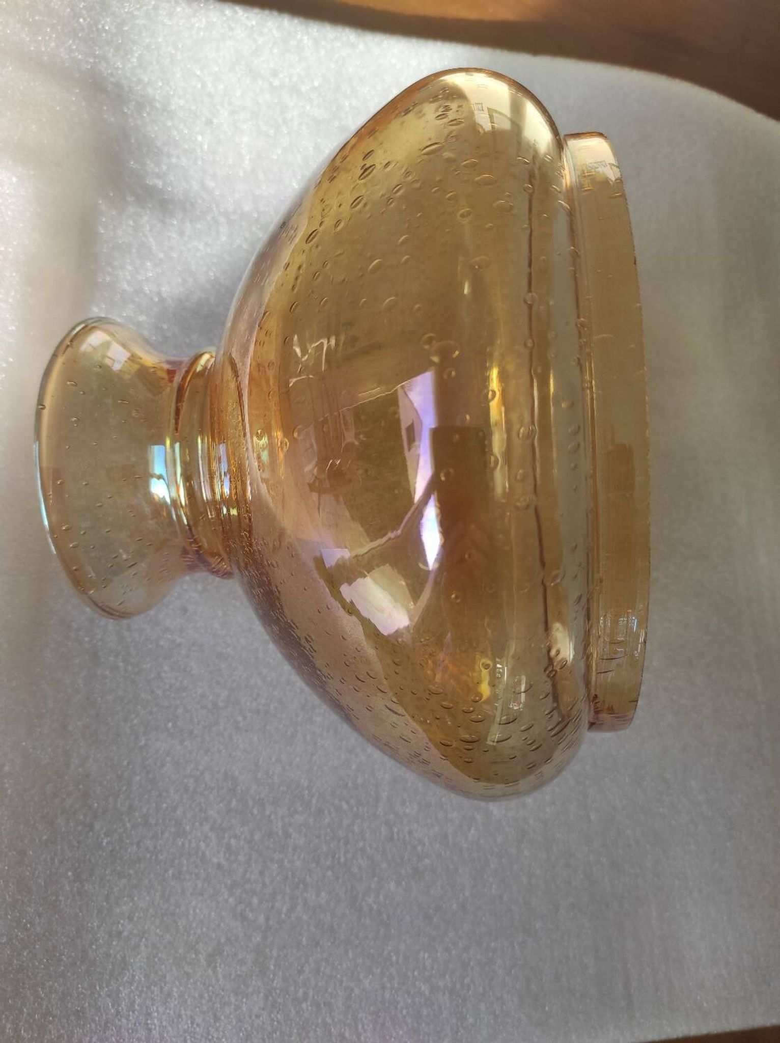 Globe de lampe en verre teinté jaune