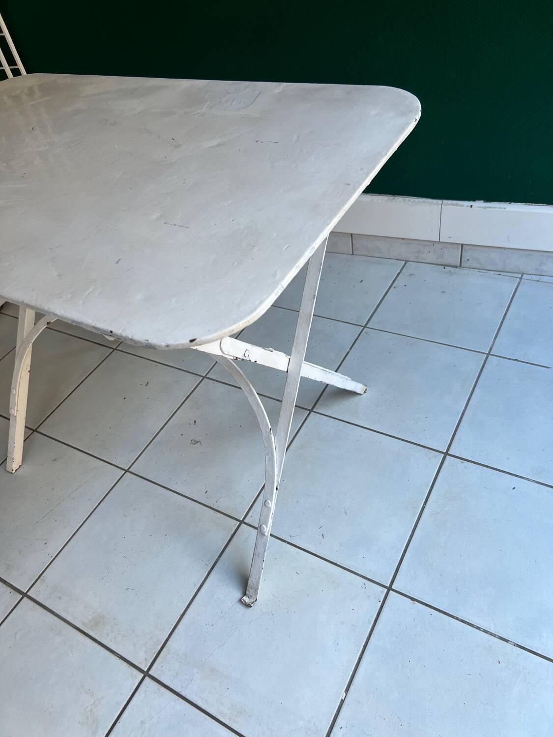 Wrought iron folding garden table