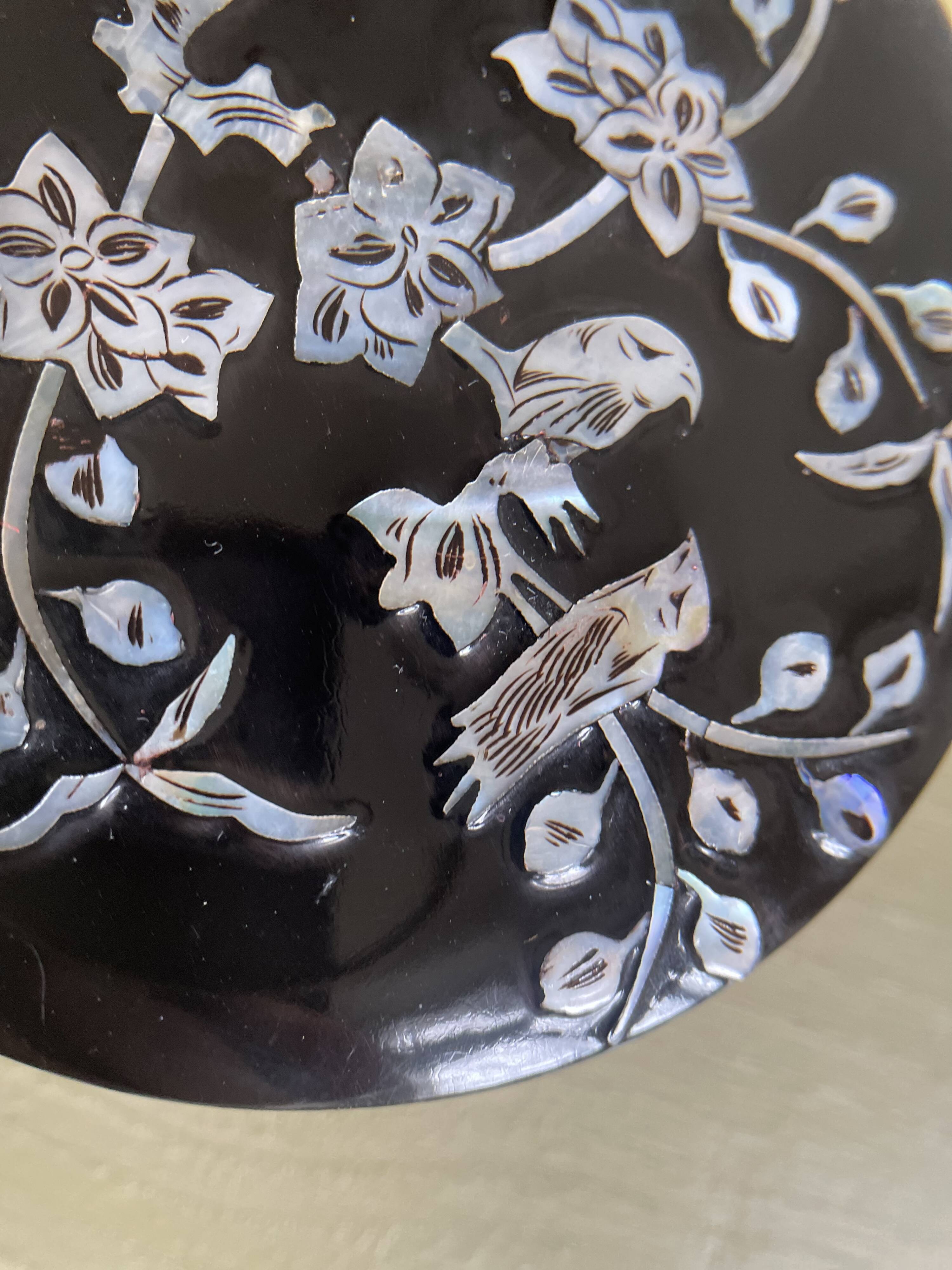 Japanese lacquer and mother-of-pearl jewelry box