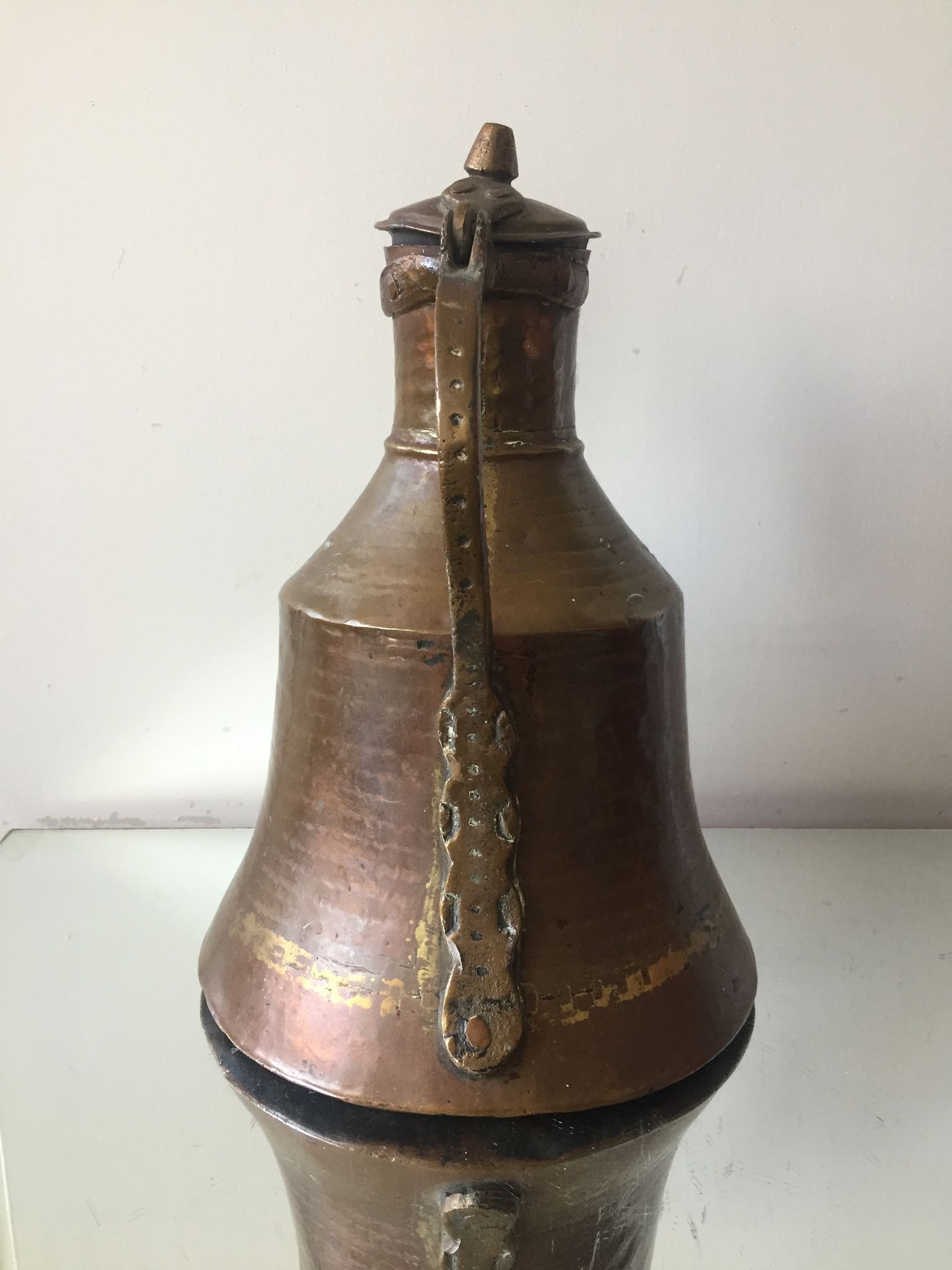 Islamic art ottoman copper ewer antique candleholder