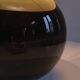 Black opaline ball lamp 1950