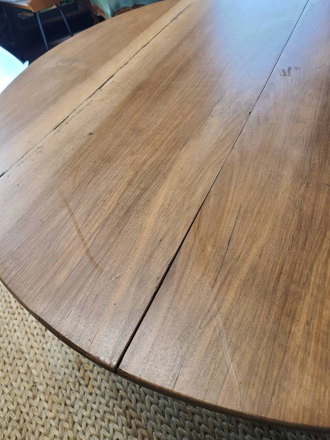 Vintage farmhouse coffee table with flaps