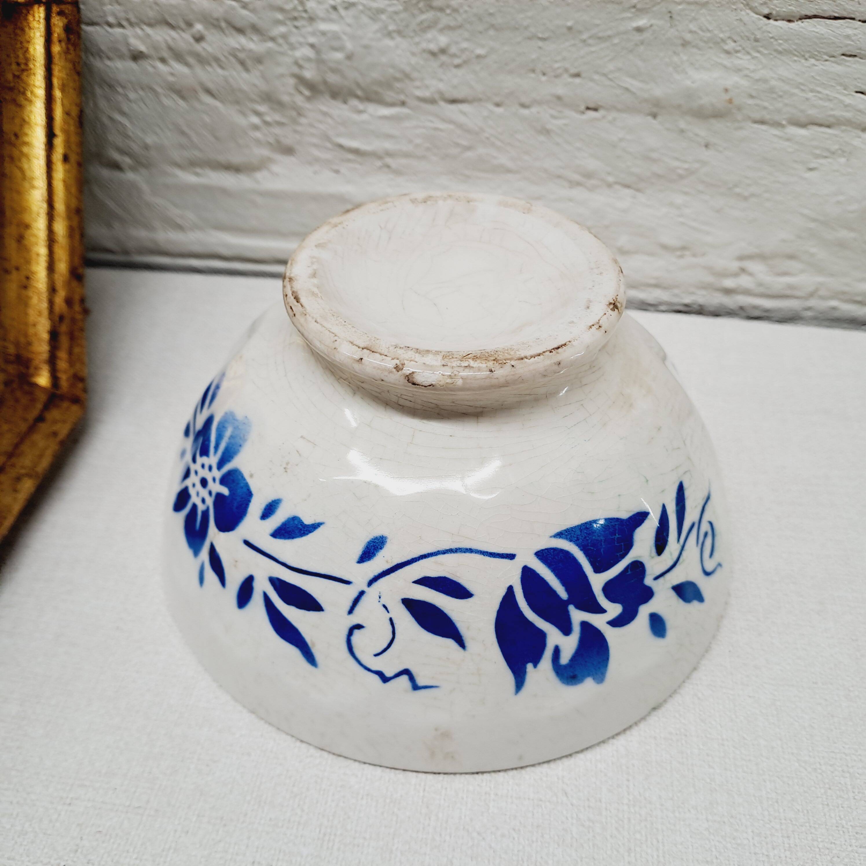 Old bowl blue flowers
