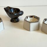 4 eggcups in ceramic period art deco