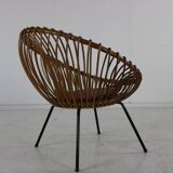 Typical dutch design rattan easy chair for Rohé Noordwolde Holland