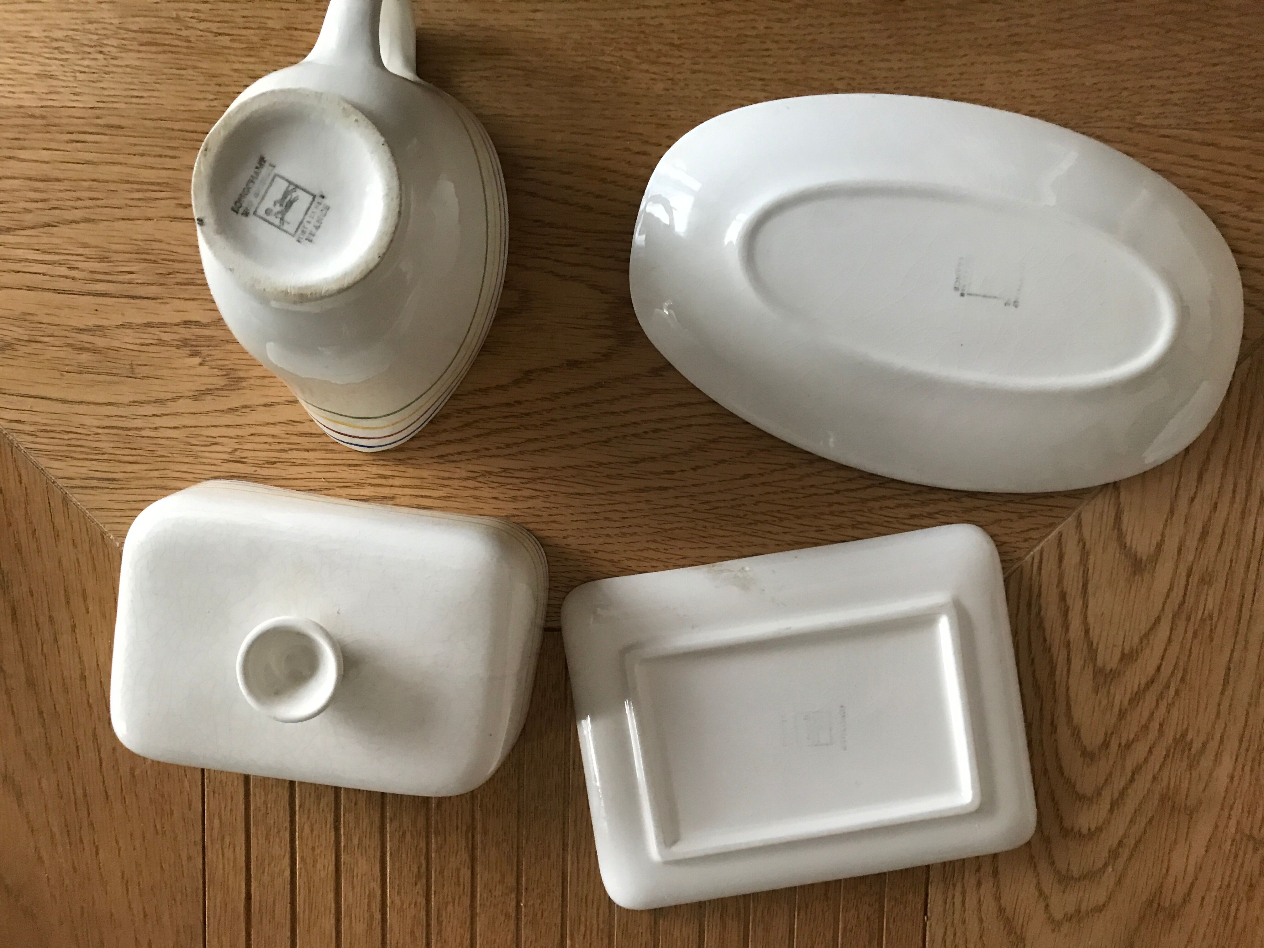 Butter ravier set and vintage longchamp pottery