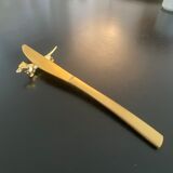 6 knife holders Dachshunds gilded metal