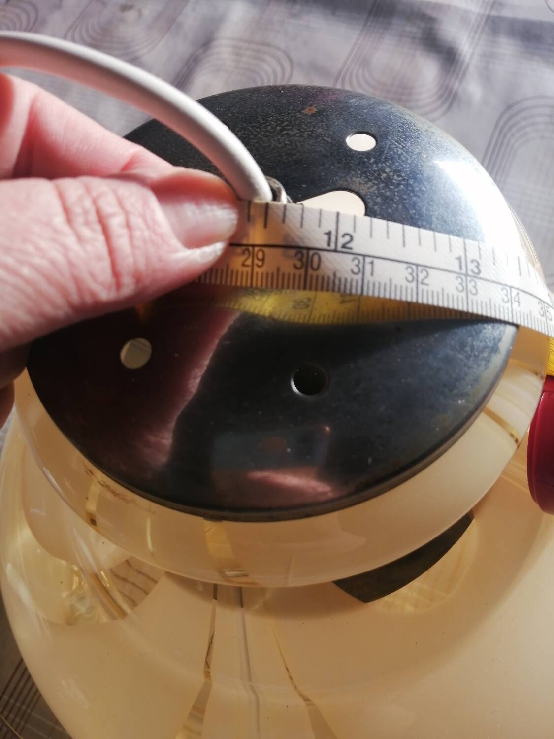 Vintage marbled Murano glass pendant light.