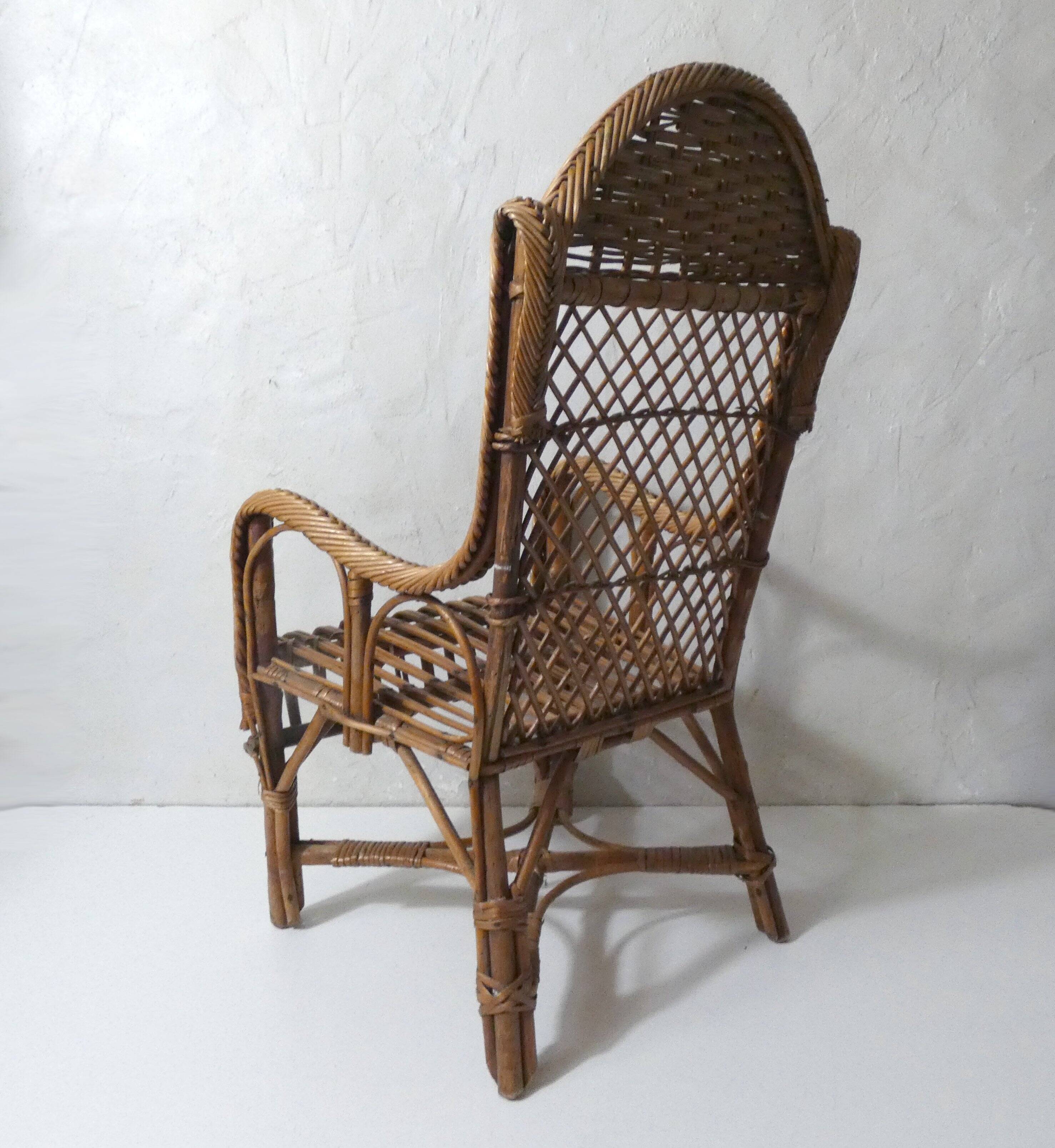 Fauteuil enfant en rotin