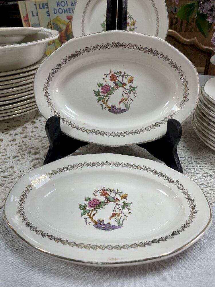 Set of 2 dishes Digoin & Sarreguemines NANTEUIL