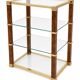 Vintage dessert table in tempered glass, brass, and burl – Hollywood Regency