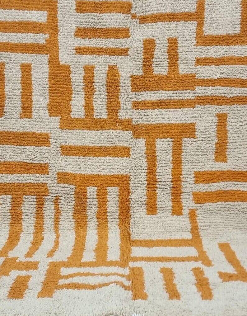 Handmade Berber rug Azilal orange size 150 x 250 cm