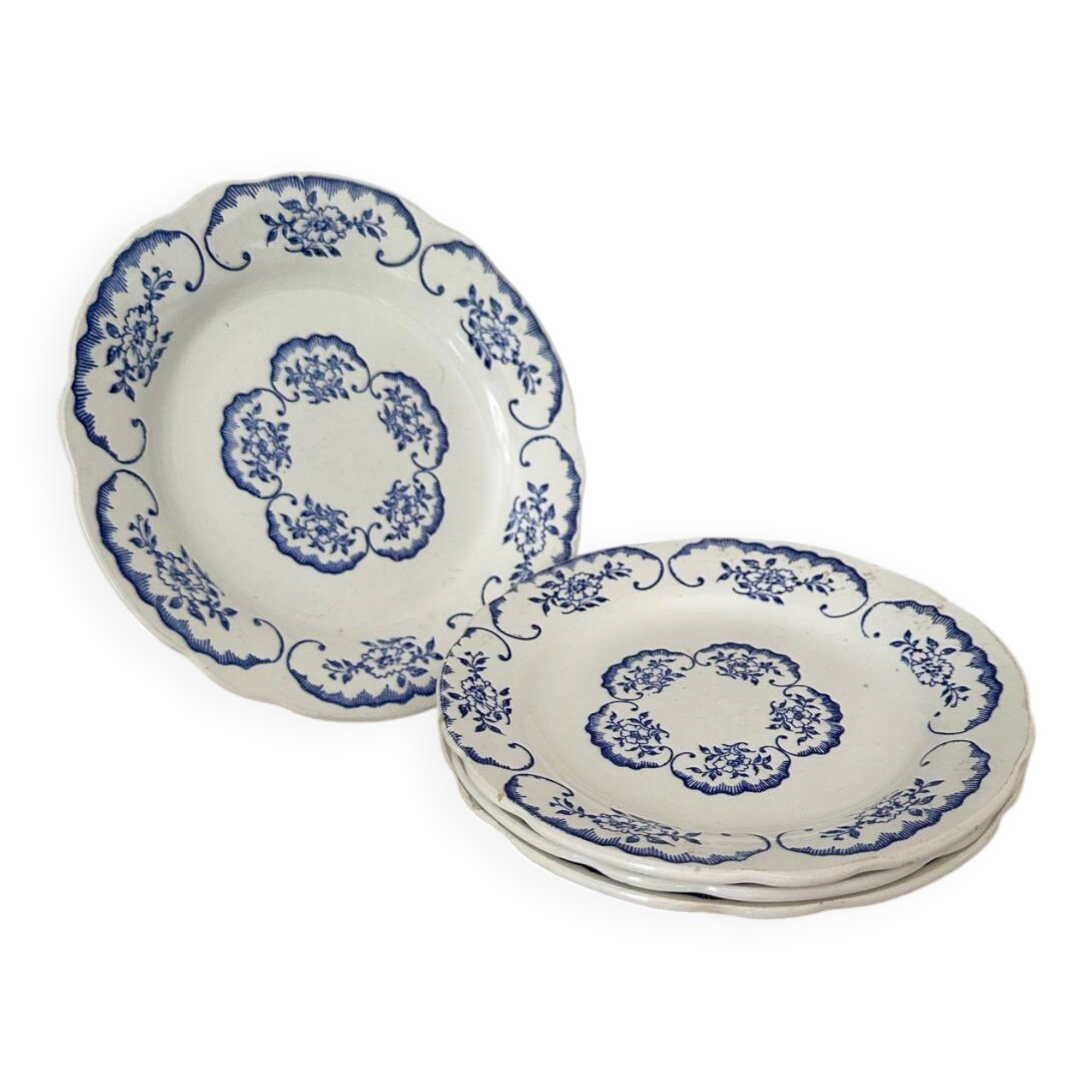 Set of 4 Vintage Digoin Sarreguemines “Cordoue” Dessert Plates – Made