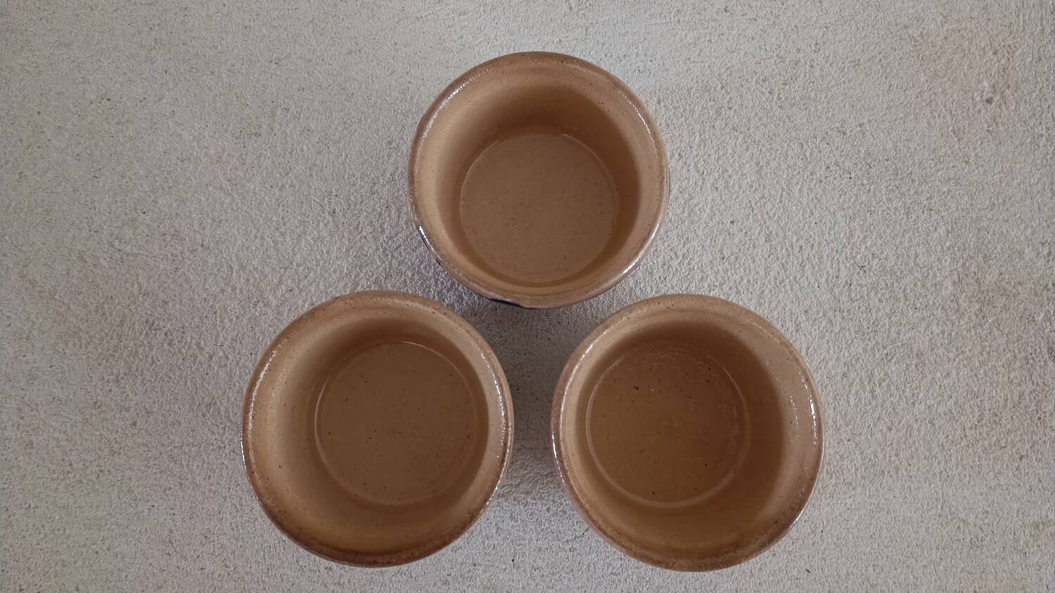 3 hand painted ramekins