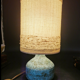 Lampe vintage céramique bleue