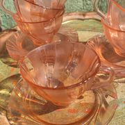Vintage vereco pink cups France six-serve