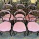Suite de 6 chaises Louis Philippe velours roses