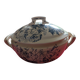 antique soup tureen Terre de Feu 1920/1930 with a decoration of birds and insects