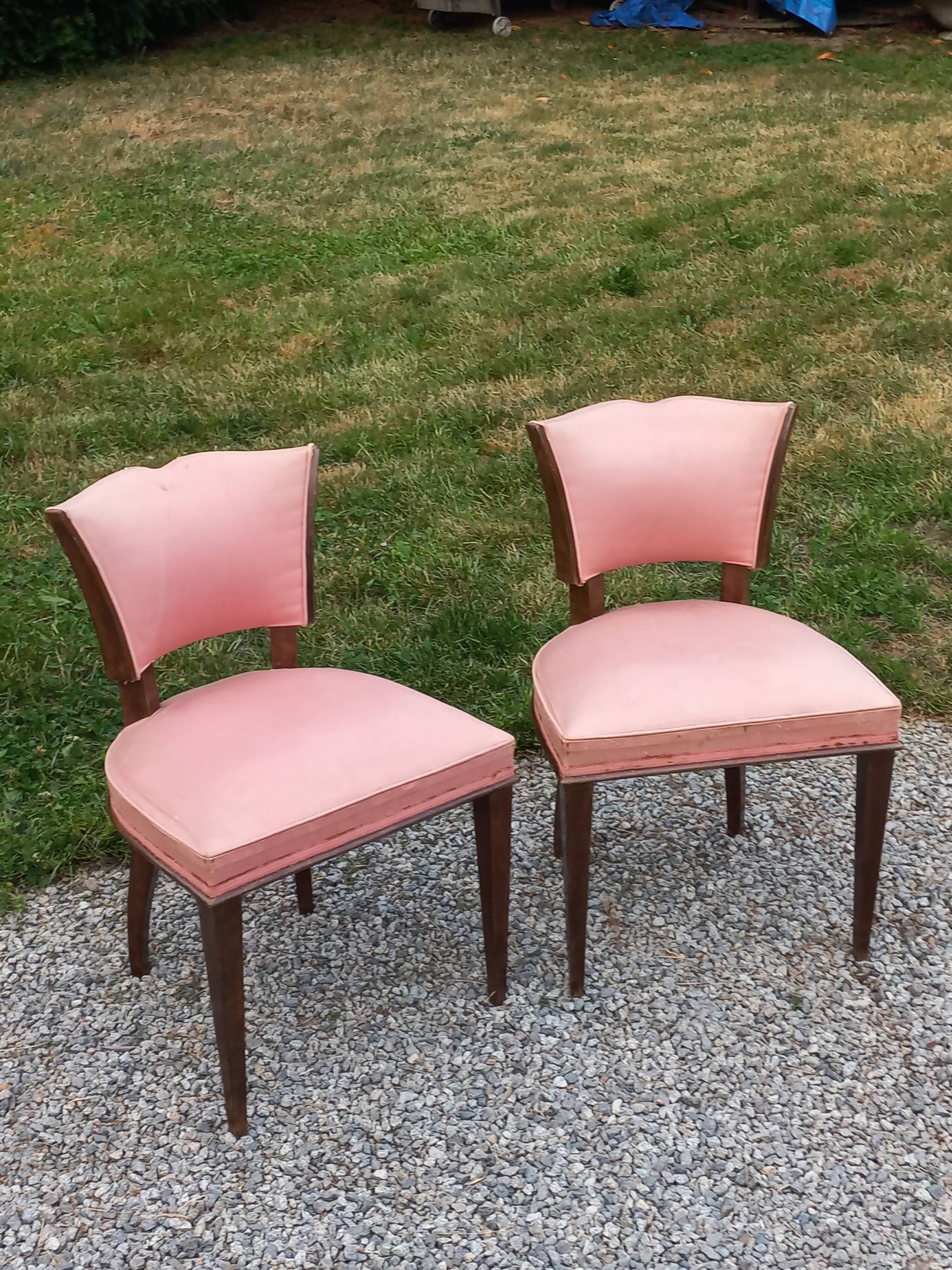 Pair of vintage low-backed bedroom chairs from the 1930s/1950s