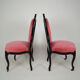 Napoleon III chairs in blackened wood and pink velvet, France, circa 1870.