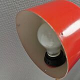 Swedish Elidus table lamp in red with adjustable brass swan neck 1970-80s