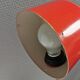 Swedish Elidus table lamp in red with adjustable brass swan neck 1970-80s