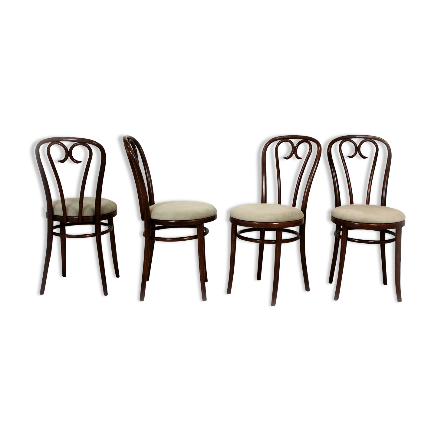 Chaises bentwood restaurées, années 1950, ensemble de 4
