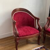 Fauteuil crapaud bergère velours chenille