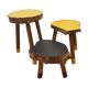 Trio of tripod tabourets